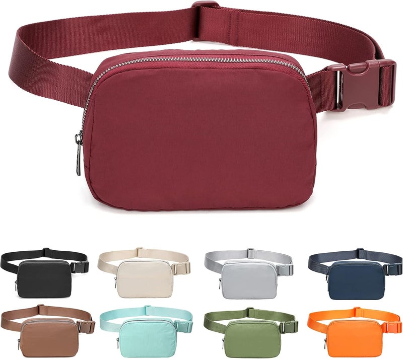 MEISEE Fanny Belt Bag Waist Pack Crossbody Bags Bum Bag for Running Hiking Travel Workout Adjustable Strap for Women-red - Image 1